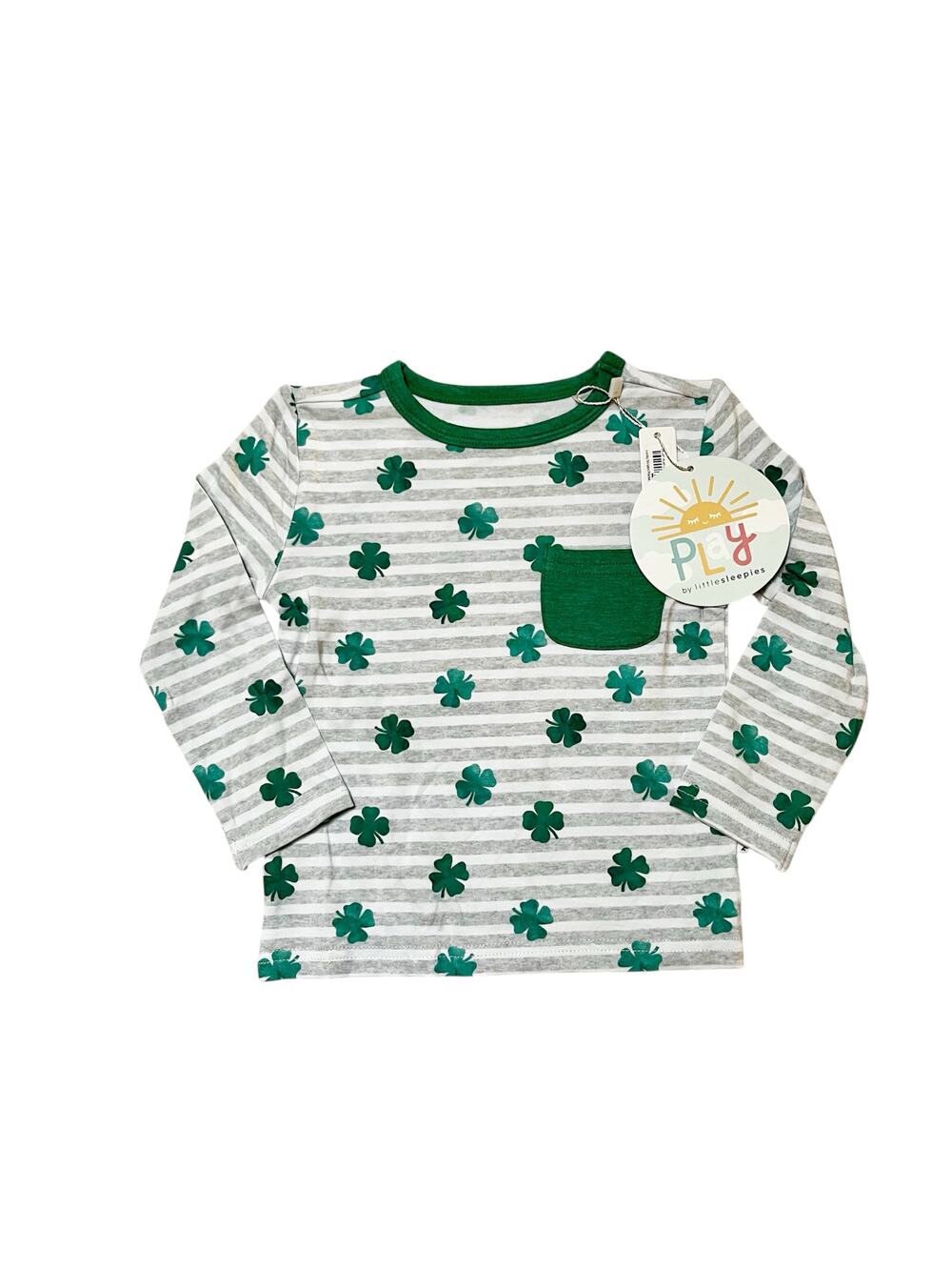 NWT Little Sleepies Lucky Stripes Pocket Tee Size 6-12m